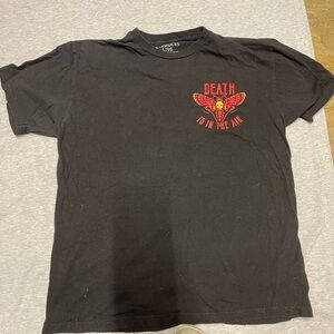 Black T-Shirt with Red Graphic